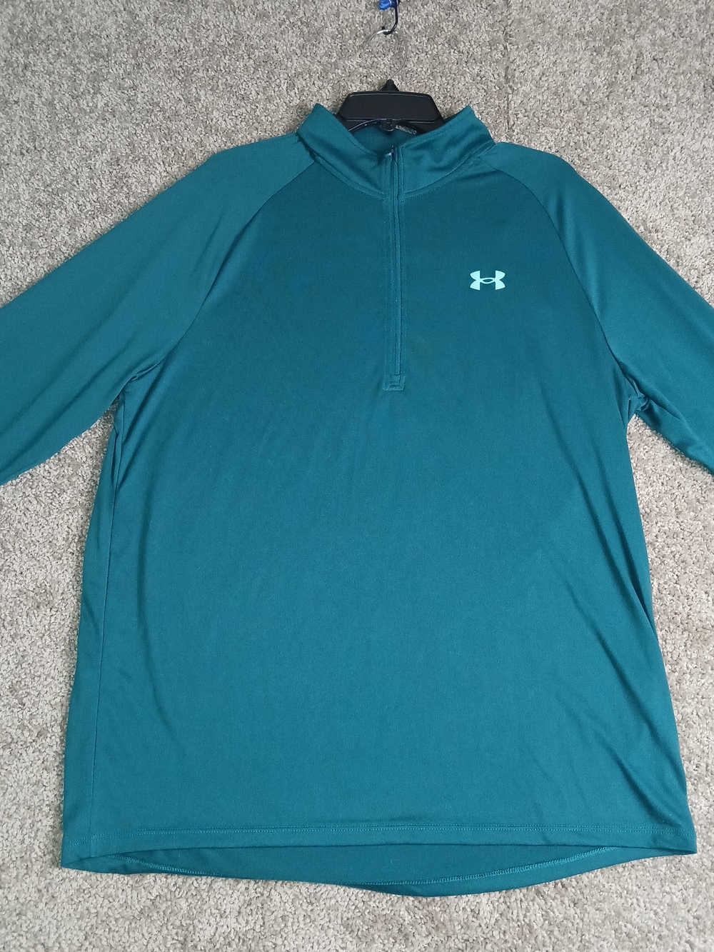 Under Armour Teal Long Sleeve 1/2 Zip Performance Shirt for Men XL